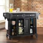Crosley Newport Kitchen Island with Stainless Steel Top in Black