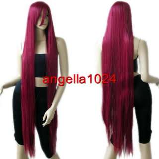 51 long straight burgundy red cosplay wig 118  