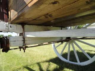 Antique HorseDrawn Wagon Full Size Western Yard Ranch Decor Wood Wheel 