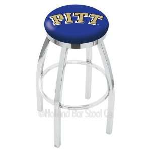 Pittsburgh Panthers Logo Chrome Swivel Bar Stool Base with Flat Accent 
