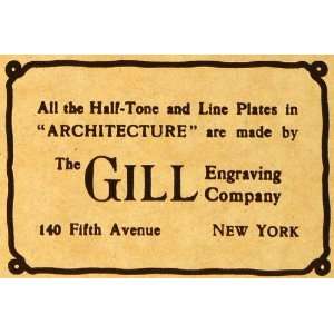  1905 Ad Gill Engraving Architecture Half Tone Line Plates 