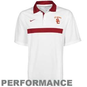Nike USC Trojans White 2011 Coaches Spread Option Performance Polo 