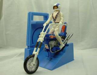   Evel Knievel Gyro Powered Stunt Chopper Motor Cycle PlaySet Used Box