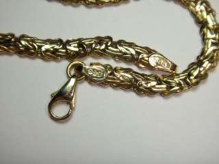 lovely Estate solid 14K Yellow Gold Hammered Link Byzantine Bracelet 8 