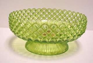 Vintage Regaline Green Plastic Pedestal Bowl Retro  