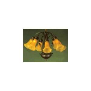  7 Lt Hanging Lily Amber Ceiling Fixture