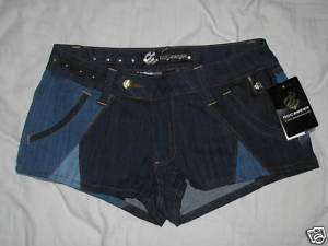 New ROCAWEAR Womens Blue Patchwork Shorts Choose Size  