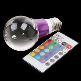   90~240V 16 Color RGB Crystal Flash LED Light Bulb with Remote Control