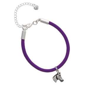 Horse Head Charm on a Purple Malibu Charm Bracelet
