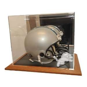 Detroit Lions Natural Color Framed Base Helmet Display  