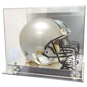  New Orleans Saints Silver Mirror Finish Helmet Display 