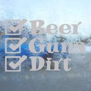  Beer Guns Dirt Gray Decal Car Truck Bumper Window Gray 