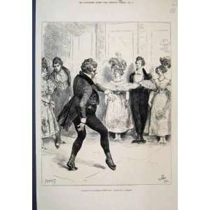 Gentlemen Dancing Old Days Barnard 1878 Antique Print  