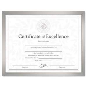 SILVER DOCUMENT CERTIFICATE FRAME 8 1/2 x 11  