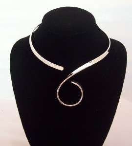 New Shiny Silver S Loop Collar Choker Necklace Wire  