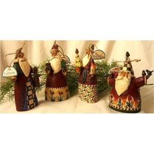   of 4 Santa Claus Christmas Tree Ornaments By Jim Shore