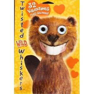  Twisted Wild Whiskers 32 Valentines Plus Stickers Toys 