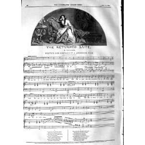  1846 SHEET MUSIC THE RETURNED LUTE AUGUSTINE WADE
