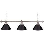Trademark Premium 60 Inch 3 Shade Billiard Lamp Black and Silver at 