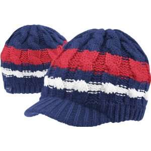   New England Patriots Womens Cable Visor Knit Hat