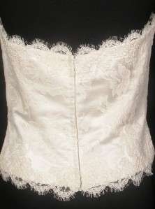   461 X Alencon Lace Light Ivory Strapless New Couture Bridal Top  