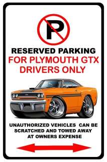 1970 Plymouth GTX Muscle Car No Parking Sign NEW  
