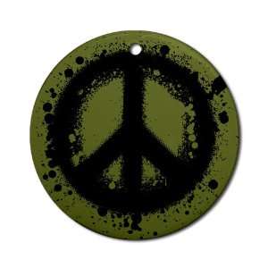  Ornament (Round) Peace Symbol Ink Blot 
