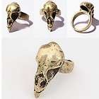 Korean Rock Cool Copper Color Outdoors Bird Head Skull Skeleton Ring 