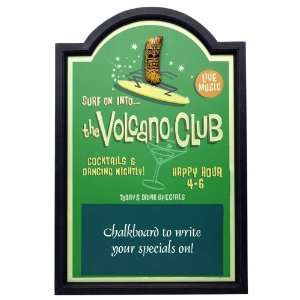 Volcano Cocktail Club Wood Sign and Chalkboard 