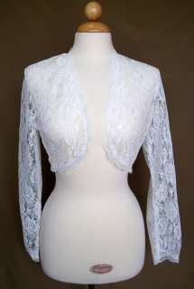 Elegant Long Sleeve White Lace Bolero Jacket  
