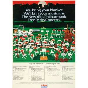  1979 Ad Exxon Corp New York Philharmonic Free Parks 