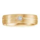   18k Yellow Gold Diamond Sparkling Comfort Fit Wedding Ring (0.08 ct