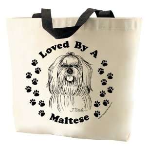 Maltese Dog 13x14 Canvas Tote Bag