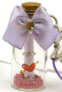 Message In The Bottle Cellphone Charm Strap Purple  