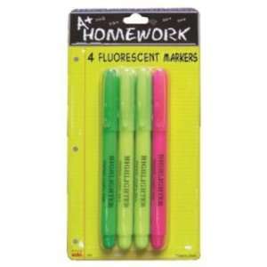  Fluorescent Highlighter Pen Markers  4 pack Case Pack 48 