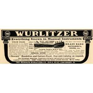  1903 Ad Rudolph Wurlitzer Co Musical Instruments Guitar 