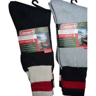 3pk Coleman Mens Heavy Weight Boot Length Cotton Socks Size 10 13 