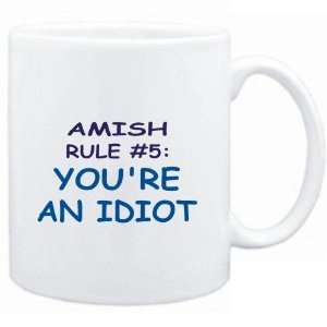  Mug White  Amish Rule #5 Youre an idiot  Male Names 