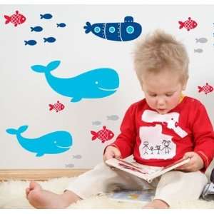    Forwalls Whale of a Time Removable Wall Decal Stickers Baby