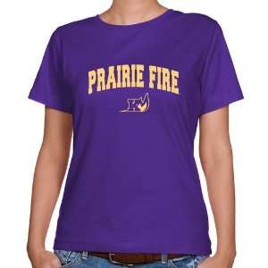 NCAA Knox College Prairie Fire Ladies Purple Logo Arch Classic Fit T 