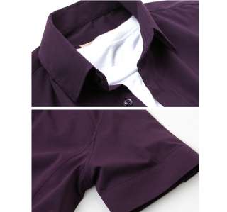 Bros mens Dress Basic Shirts Shorts Sleeve Purple .21  