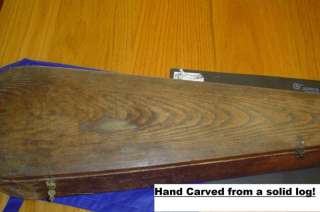 1700s Vintage Violin Case.HAND CARVED from Pine log.Hand Tooled 
