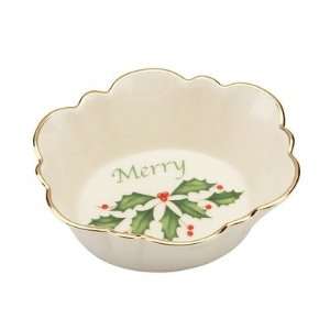  Holiday Merry Small Fluted Oval Dish [Set of 4]
