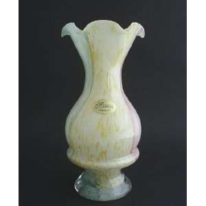  Lavorazione Murano Pastel Cased Glass Vase & Label 