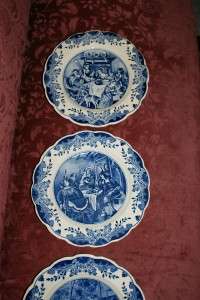 Three vintage delft blue plates   REGINA  