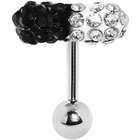 Body Candy Clear Black Crystal Pill Eyebrow Ring