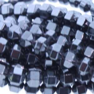 Hematite  Hexagon Fancy   4mm Diameter, Sold by 16 Inch Strand with 