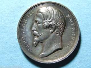 French historical Napoleon III silver medal by AULIS F.  