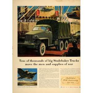  1942 Ad WWII Studebaker Miltary Transport Trucks B 17 