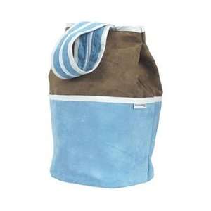   Personalized Suede Blue and Brown Backpack Diaper Bag